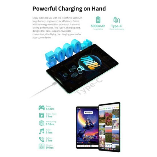 Teclast Tablet M50 Mini, 8.7", 6/128Gb, 4G, Android 14, 5000Mah, Πράσινο