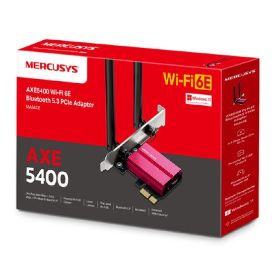 Mercusys Κάρτα Δικτύου Ma86Xe, Axe5400, Wi-Fi 6E, Bluetooth, Pcie, V.2.0 Mercusys Κάρτα Δικτύου Ma86Xe, Axe5400, Wi-Fi 6E, Bluetooth, Pcie, V.2.0