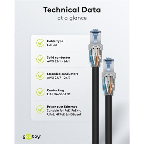 Goobay Βύσμα Rj45 65939, Cat 6A Stp, Tool-Free, Ασημί Goobay Βύσμα Rj45 65939, Cat 6A Stp, Tool-Free, Ασημί