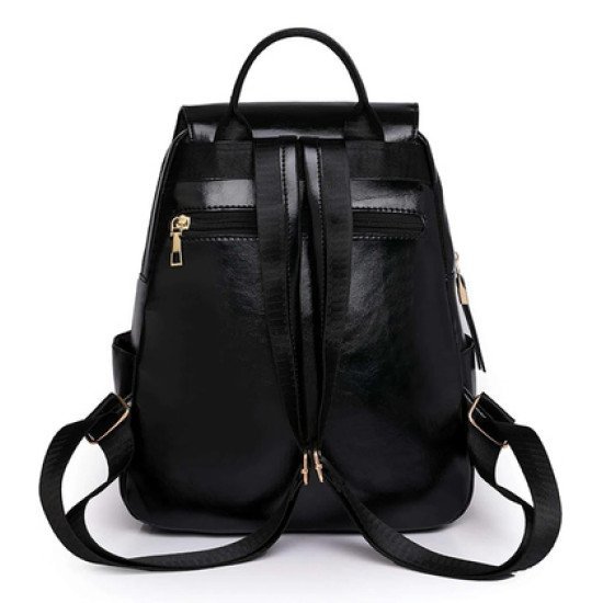 Roxxani Γυναικεία Τσάντα Πλάτης Lbag-0028, Μαύρη Roxxani Γυναικεία Τσάντα Πλάτης Lbag-0028, Μαύρη