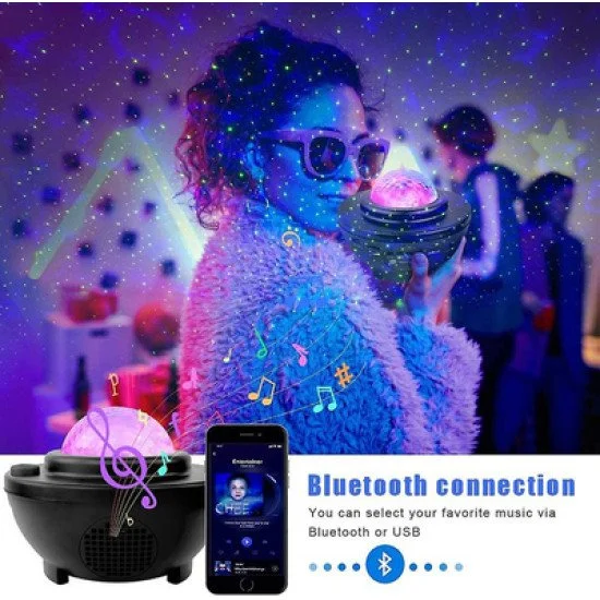 Led Επιτραπέζιο Φωτιστικό Zs49 Με Προβολέα & Ηχείο, Bluetooth, Μαύρο Led Επιτραπέζιο Φωτιστικό Zs49 Με Προβολέα & Ηχείο, Bluetooth, Μαύρο