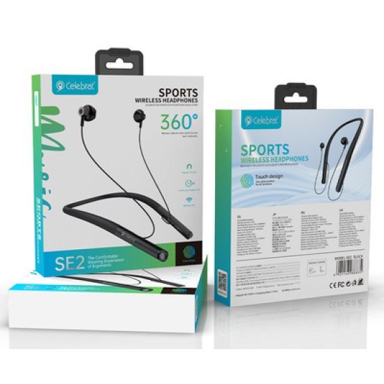 Celebrat Earphones Se2 Με Μαγνήτη, Bluetooth, 14Mm, 280Mah, Μαύρα
