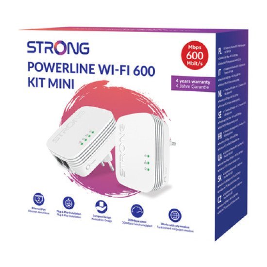 Strong Powerline Kit Powerlwf600Duomini, 600Mbps, 300Mbps Wifi, 2Τμχ