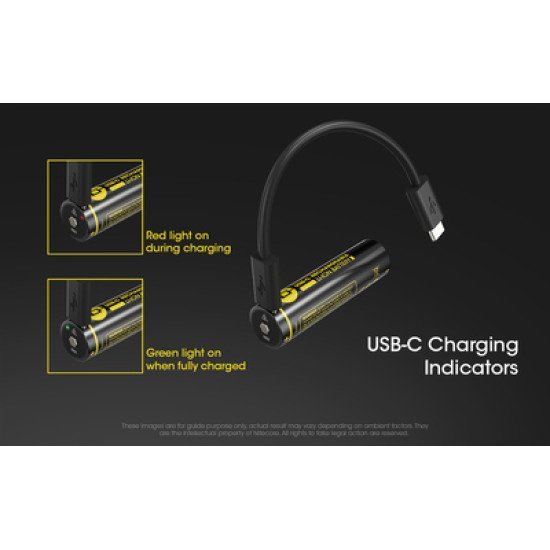 Nitecore Επαναφορτιζόμενη Μπαταρία Τύπου 18650 Nl1826R, 2600Mah, Usb-C