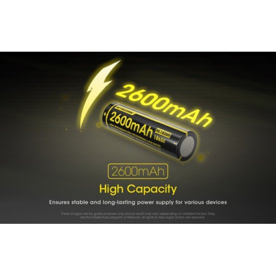Nitecore Επαναφορτιζόμενη Μπαταρία Τύπου 18650 Nl1826R, 2600Mah, Usb-C