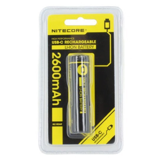 Nitecore Επαναφορτιζόμενη Μπαταρία Τύπου 18650 Nl1826R, 2600Mah, Usb-C