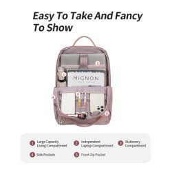 Chantria Γυναικεία Τσάντα Πλάτης Cb00639 Με Θήκη Laptop 14", 12.5L, Χακί