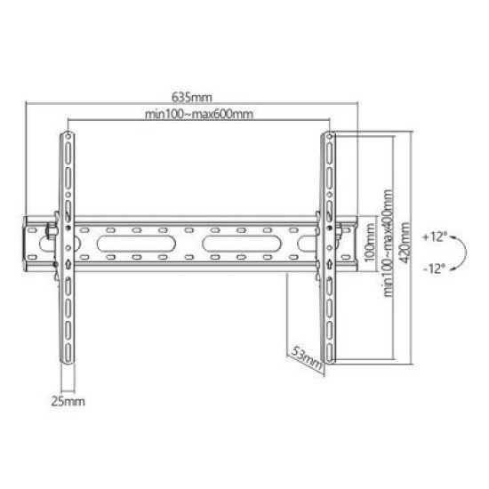 Powertech Επιτοίχια Βάση Pt-1275 Για Τηλεόραση 37-80", Έως 45Kg Powertech Επιτοίχια Βάση Pt-1275 Για Τηλεόραση 37-80", Έως 45Kg