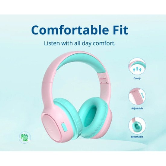 Tronsmart Headphones Για Παιδιά Kh02, Ασύρματα & Ενσύρματα, Ροζ