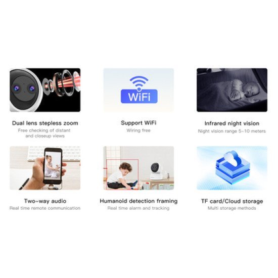Vstarcam Smart Κάμερα Cs49D, 3Mp, Dual Lens, Wifi, Ptz, Sd Vstarcam Smart Κάμερα Cs49D, 3Mp, Dual Lens, Wifi, Ptz, Sd