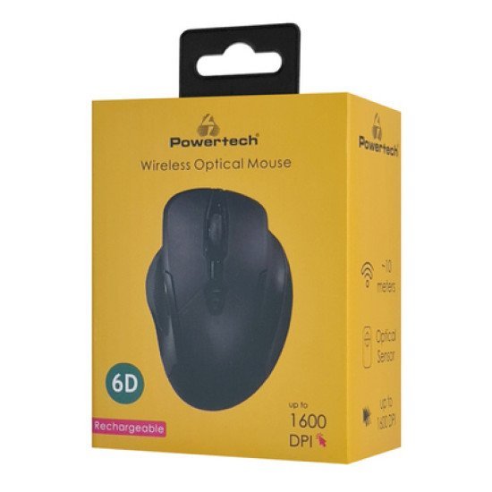 Powertech Ασύρματο Ποντίκι Pt-1288, Usb Δέκτης, Έως 1600Dpi, 400Mah, Μαύρο Powertech Ασύρματο Ποντίκι Pt-1288, Usb Δέκτης, Έως 1600Dpi, 400Mah, Μαύρο