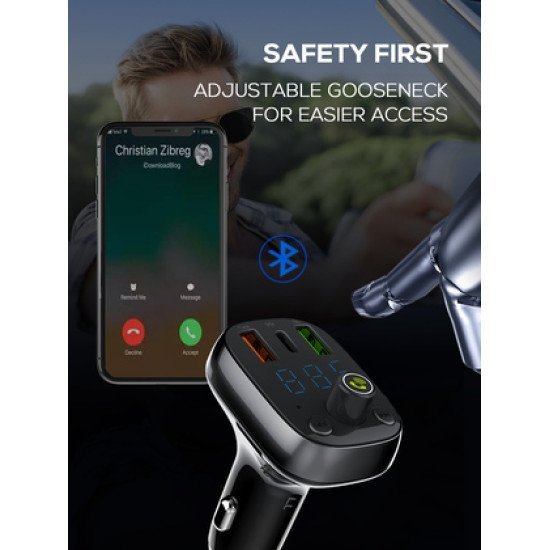 Ldnio Fm Transmitter & Φορτιστής C704Q, 2X Usb/1X Usb-C, 36W, Bluetooth, Μαύρο Ldnio Fm Transmitter & Φορτιστής C704Q, 2X Usb/1X Usb-C, 36W, Bluetooth, Μαύρο