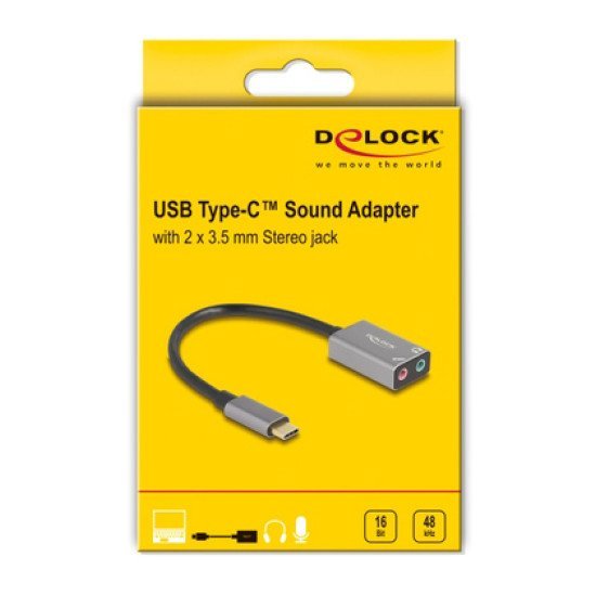 Delock Εξωτερική Κάρτα Ήχου 67071, 2X 3.5Mm, Usb-C Σύνδεση, Γκρι