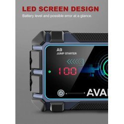 Avapow Εκκινητής Μπαταρίας Αυτοκινήτου A9 Pro Με Φακό, 12V/2500A, 16000Mah Avapow Εκκινητής Μπαταρίας Αυτοκινήτου A9 Pro Με Φακό, 12V/2500A, 16000Mah