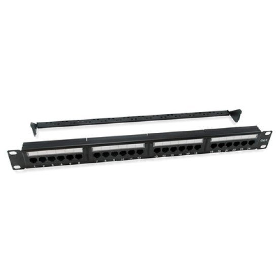 Powertech Patch Panel Netw-0027 Για Rack 19"/1U, 24 Θυρών, Cat 6 Utp, Μαύρο Powertech Patch Panel Netw-0027 Για Rack 19"/1U, 24 Θυρών, Cat 6 Utp, Μαύρο