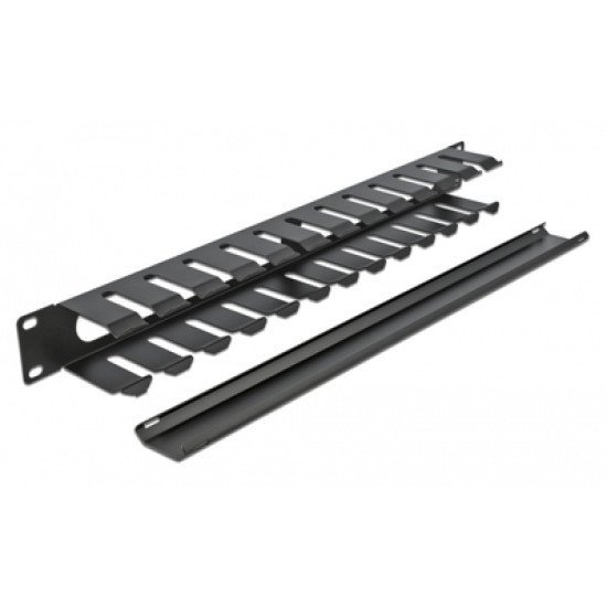 Powertech Cable Management Netw-0028 Για Rack 19"/1U, Μεταλλικό, Μαύρο