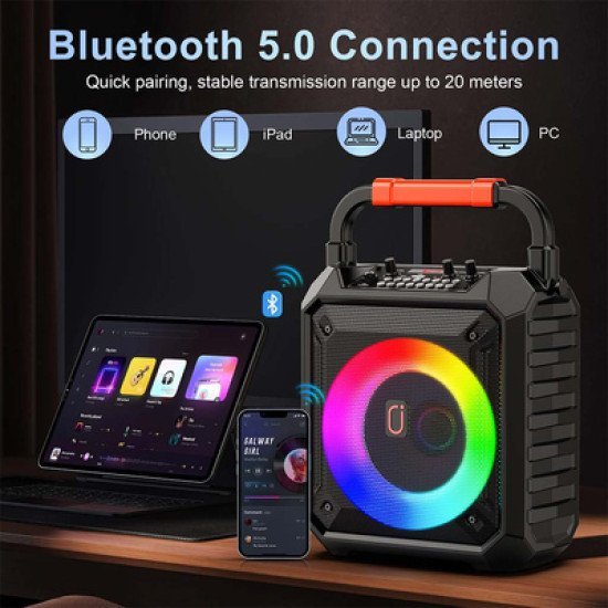 Jyx Φορητό Ηχείο T17-T Με 2X Μικρόφωνα, 15W, 3000Mah, Led, Μαύρο Jyx Φορητό Ηχείο T17-T Με 2X Μικρόφωνα, 15W, 3000Mah, Led, Μαύρο