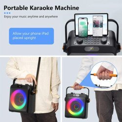 Jyx Φορητό Ηχείο T19-T Με 2X Μικρόφωνα, 18W, 3000Mah, Led, Μαύρο