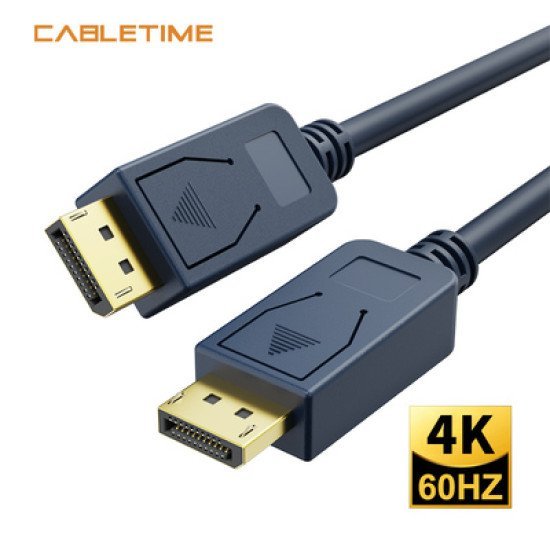 Cabletime Καλώδιο Displayport Ct-01G, 4K/60Hz, 18 Gbps, 0.5M, Μπλε Cabletime Καλώδιο Displayport Ct-01G, 4K/60Hz, 18 Gbps, 0.5M, Μπλε
