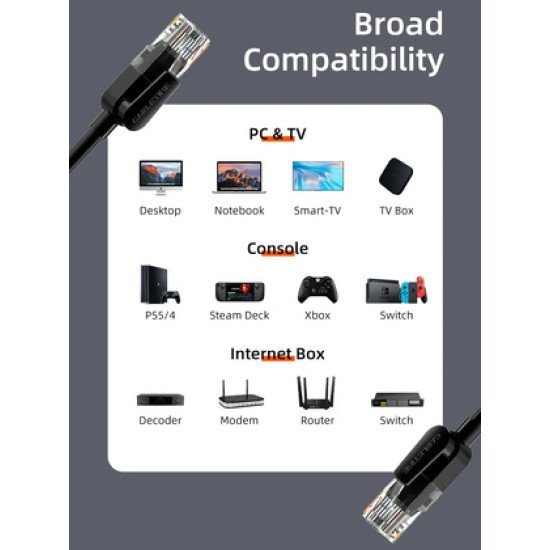 Cabletime Καλώδιο Δικτύου Ct-Cat6U, Cat 6 Utp, 250 Mhz, Cca, 0.5M, Μαύρο Cabletime Καλώδιο Δικτύου Ct-Cat6U, Cat 6 Utp, 250 Mhz, Cca, 0.5M, Μαύρο