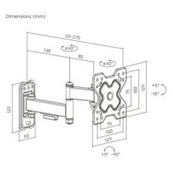 Powertech Επιτοίχια Βάση Pt-1278 Για Τηλεόραση 13-32", Full Motion, 20Kg Powertech Επιτοίχια Βάση Pt-1278 Για Τηλεόραση 13-32", Full Motion, 20Kg