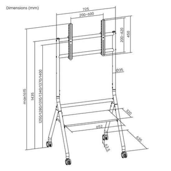 Brateck Βάση Δαπέδου Ttf13E-46Fw Για Τηλεόραση 37-86" Έως 80Kg, Με Ράφι & Ροδάκια Brateck Βάση Δαπέδου Ttf13E-46Fw Για Τηλεόραση 37-86" Έως 80Kg, Με Ράφι & Ροδάκια