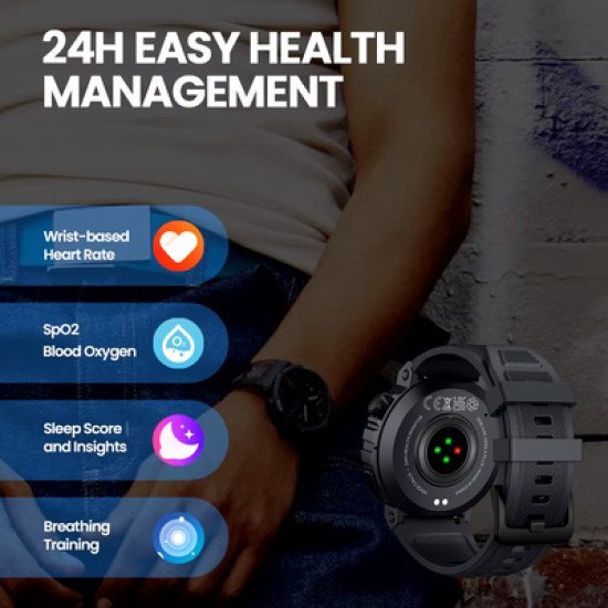 Zeblaze Smartwatch Ares 3 Plus, Heart Rate, 1.43" Amoled, Ip68, Μαύρο