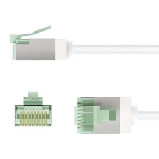 Goobay Καλώδιο Δικτύου 74360, Cat 8.1 U/Ftp, Slim, Copper, 40Gbps, 1M, Λευκό Goobay Καλώδιο Δικτύου 74360, Cat 8.1 U/Ftp, Slim, Copper, 40Gbps, 1M, Λευκό
