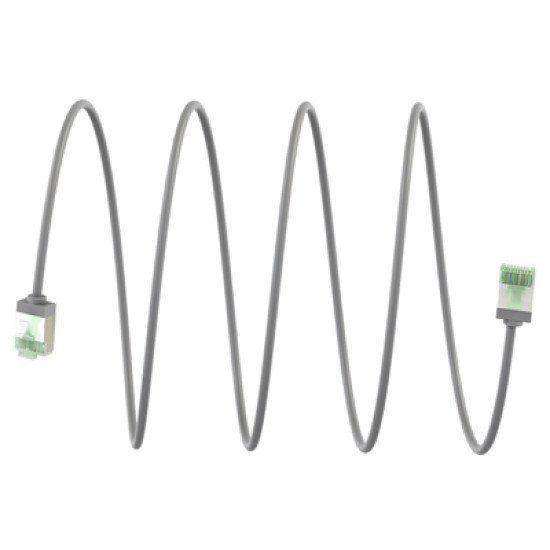 Goobay Καλώδιο Δικτύου 74347, Cat 8.1 U/Ftp, Slim, Copper, 40Gbps, 2M, Γκρι Goobay Καλώδιο Δικτύου 74347, Cat 8.1 U/Ftp, Slim, Copper, 40Gbps, 2M, Γκρι