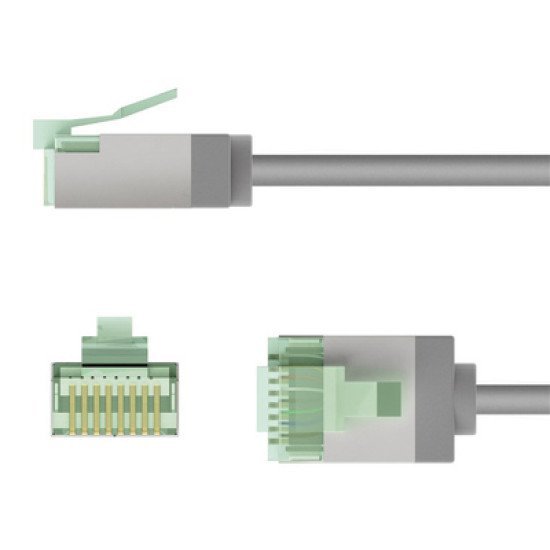 Goobay Καλώδιο Δικτύου 74348, Cat 8.1 U/Ftp, Slim, Copper, 40Gbps, 3M, Γκρι Goobay Καλώδιο Δικτύου 74348, Cat 8.1 U/Ftp, Slim, Copper, 40Gbps, 3M, Γκρι