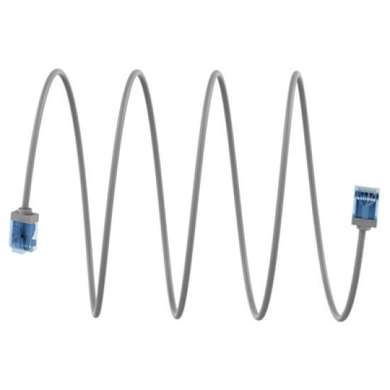 Goobay Καλώδιο Δικτύου 74222, Cat 6A U/Utp, Slim, Copper, 10Gbps, 1M, Γκρι
