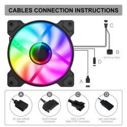 Powertech Ανεμιστήρας Για Pc Sp-Pt-1309-1, Master, Argb Led, 120Mm, 1200Rpm