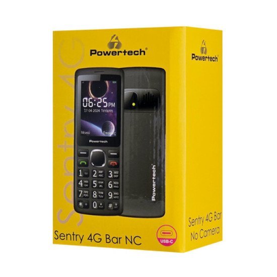 Powertech Κινητό Τηλέφωνο Sentry 4G Bar Nc, 2.4", Dual Sim, Μαύρο