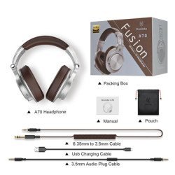 Oneodio Headphones Fusion A70, Ενσύρματα/Ασύρματα, Hi-Res, 40Mm, Ασημί