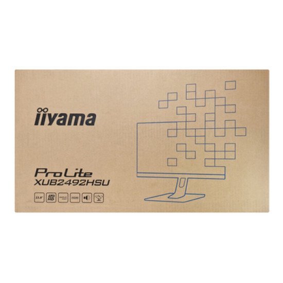 Iiyama Οθόνη Prolite Xub2492Hsu, Ips-Led, 23.8", 1920X1080, Vga/Hdmi/Displayport, Μαύρη