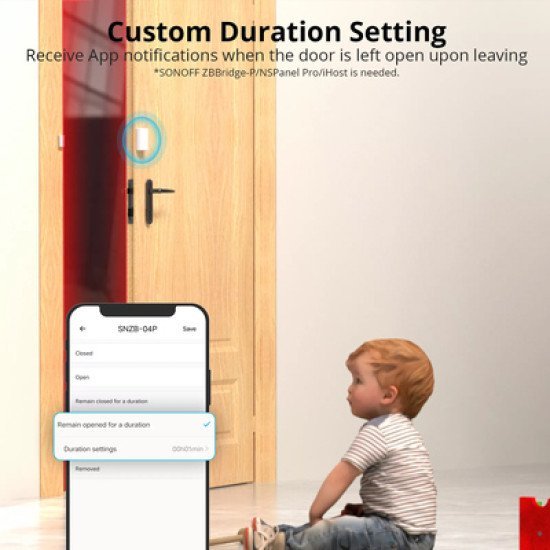 Sonoff Smart Μαγνητική Παγίδα Snzb-04P, Zigbee, Μπαταρίας, Λευκή