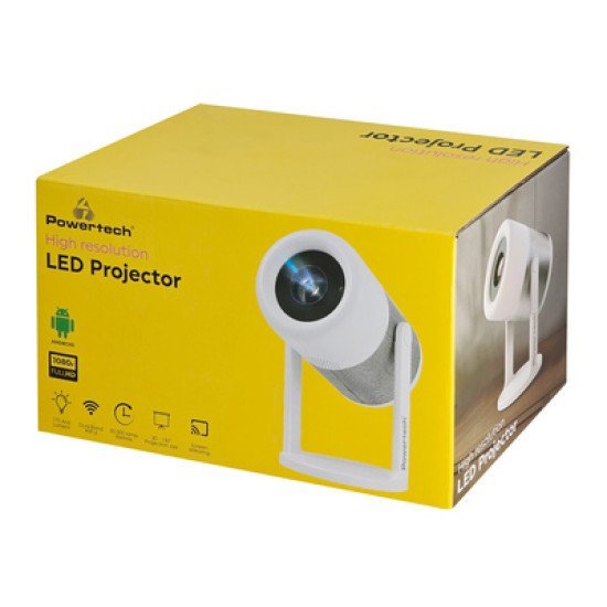 Powertech Smart Βιντεοπροβολέας Pt-1305, 1080P, Wifi, Android, 170 Ansi Lumens, Λευκός Powertech Smart Βιντεοπροβολέας Pt-1305, 1080P, Wifi, Android, 170 Ansi Lumens, Λευκός