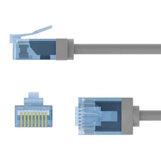Goobay Καλώδιο Δικτύου 74220, Cat 6A U/Utp, Slim, Copper, 500Mhz, 0.25M, Γκρι Goobay Καλώδιο Δικτύου 74220, Cat 6A U/Utp, Slim, Copper, 500Mhz, 0.25M, Γκρι
