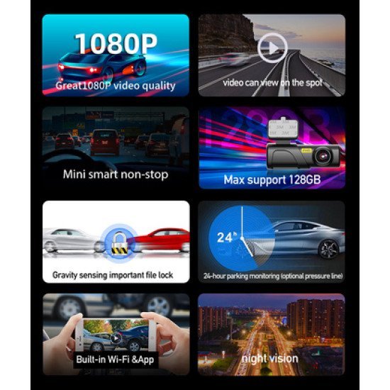 Powertech Smart Κάμερα Αυτοκινήτου Pt-1332, 1080P, Wifi Powertech Smart Κάμερα Αυτοκινήτου Pt-1332, 1080P, Wifi