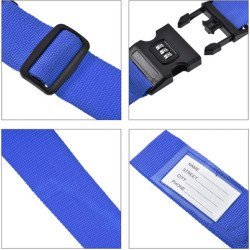 Ιμάντας Βαλίτσας Da81 Με Λουκέτο Συνδυασμού, Ρυθμιζόμενος, 4M, Μπλε