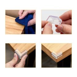 Προστατευτικά Γωνίας Επίπλων Ag441A Με Αυτοκόλλητο, 4X4X1.5Cm, Διάφανα, 4Τμχ