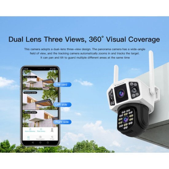 Vstarcam Smart Κάμερα Cs667Dr, Dual Lens, 3Mp, Wifi, Sd, Ptz, Ip66
