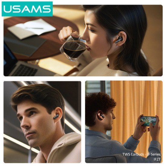 Usams Earphones Με Θήκη Φόρτισης If27, Tws, Φ13Mm, 25/250Mah, Μαύρα Usams Earphones Με Θήκη Φόρτισης If27, Tws, Φ13Mm, 25/250Mah, Μαύρα