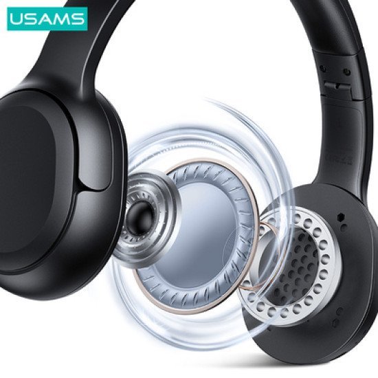Usams Headphones Yg23, Ασύρματα & Ενσύρματα, Φ40Mm, 300Mah, Μαύρα Usams Headphones Yg23, Ασύρματα & Ενσύρματα, Φ40Mm, 300Mah, Μαύρα