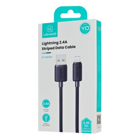 Usams Καλώδιο Lightning Σε Usb Us-Sj689, 12W, 480Mbps, 1M, Μαύρο Usams Καλώδιο Lightning Σε Usb Us-Sj689, 12W, 480Mbps, 1M, Μαύρο