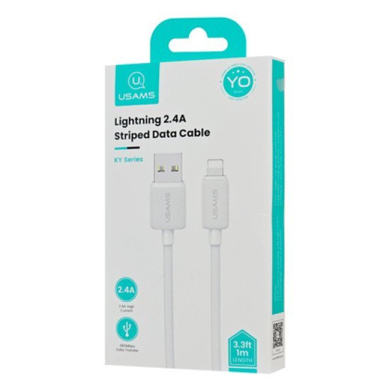 Usams Καλώδιο Lightning Σε Usb Us-Sj689, 12W, 480Mbps, 1M, Λευκό Usams Καλώδιο Lightning Σε Usb Us-Sj689, 12W, 480Mbps, 1M, Λευκό