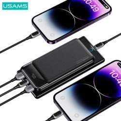 Usams Power Bank Us-Cd198, 3X Θύρες Εξόδου, 10000Mah, 10W, Μαύρο