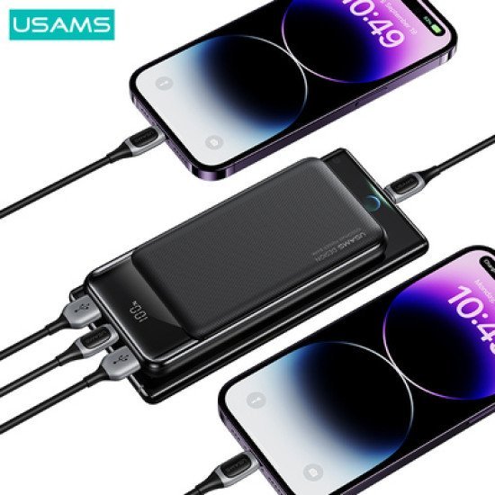 Usams Power Bank Us-Cd198, 3X Θύρες Εξόδου, 10000Mah, 10W, Μαύρο Usams Power Bank Us-Cd198, 3X Θύρες Εξόδου, 10000Mah, 10W, Μαύρο