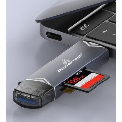 Powertech Card Reader Pt-1343 Για Sd & Micro Sd, Usb 3.2, 5Gbps, Γκρι Powertech Card Reader Pt-1343 Για Sd & Micro Sd, Usb 3.2, 5Gbps, Γκρι