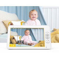 Powertech Ενδοεπικοινωνία Μωρού Pt-1345 Με Κάμερα & Οθόνη 7", 1080P, Ptz